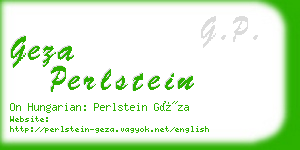 geza perlstein business card